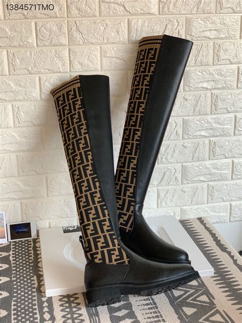 fendi thigh high sock boots|fendi knee high boots women.